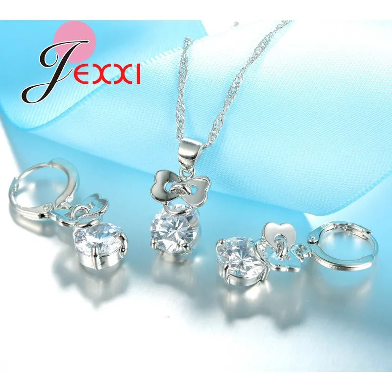 Bridal 925 Silver Zirconia Jewelry Set