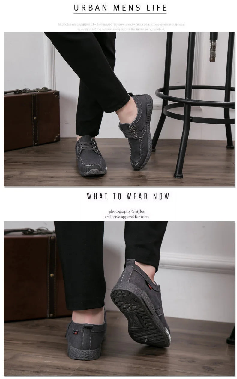 Men’s Breathable Lace-Up Canvas Sneakers