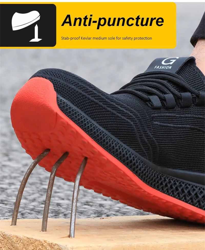 حذاء رياضي خفيف الوزن من Manlegu Air Mesh للسلامة