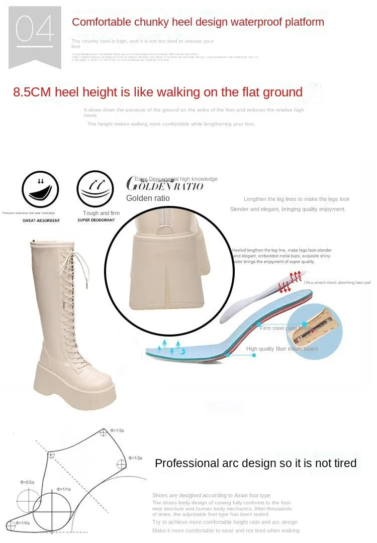 أحذية نسائية متوسطة الساق، أحذية دراجات نارية ناعمة