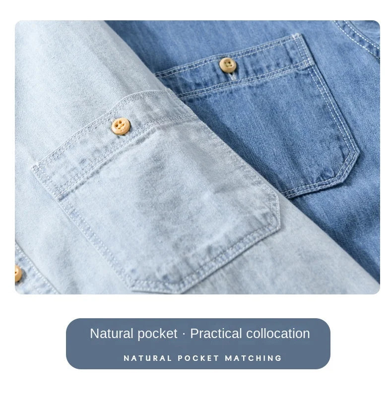 Men Denim Short Sleeve Shirt