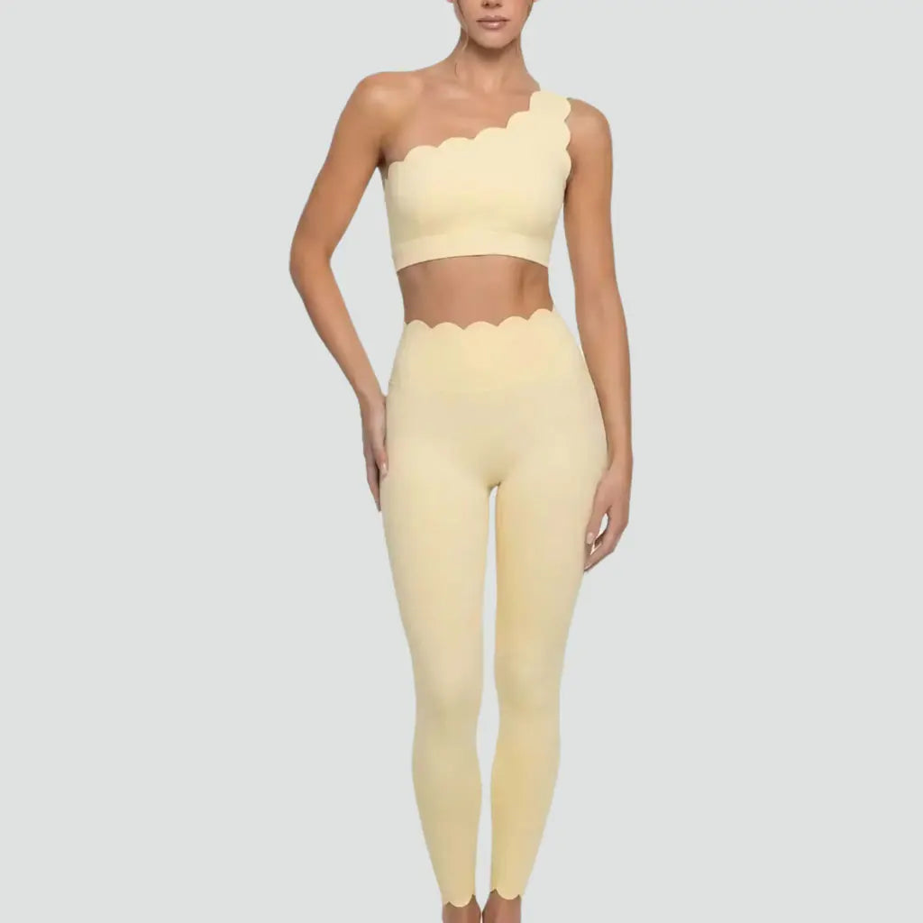 Blush One-Shoulder Yoga Set