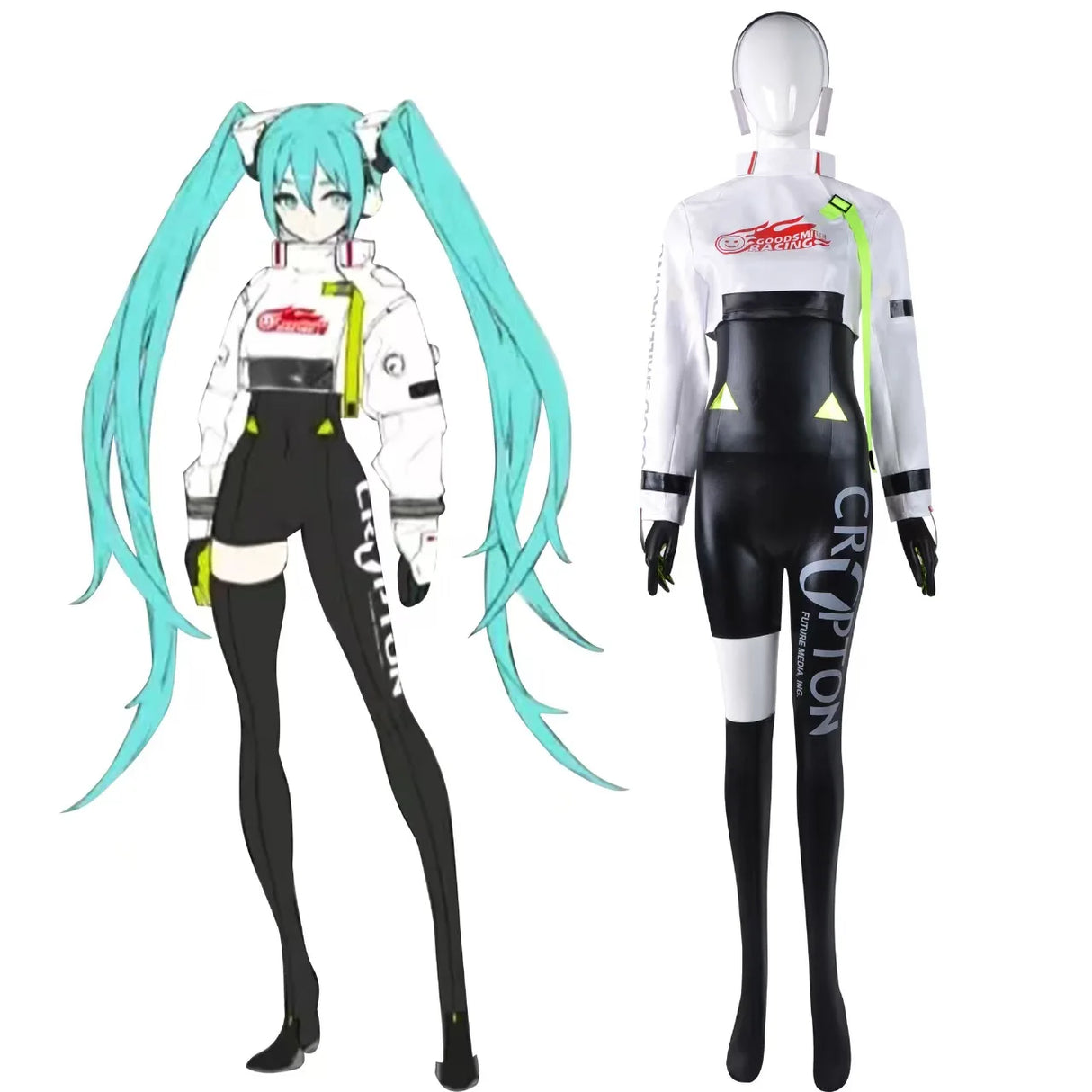 Hatsune Miku Racing Anime Cosplay Outfit