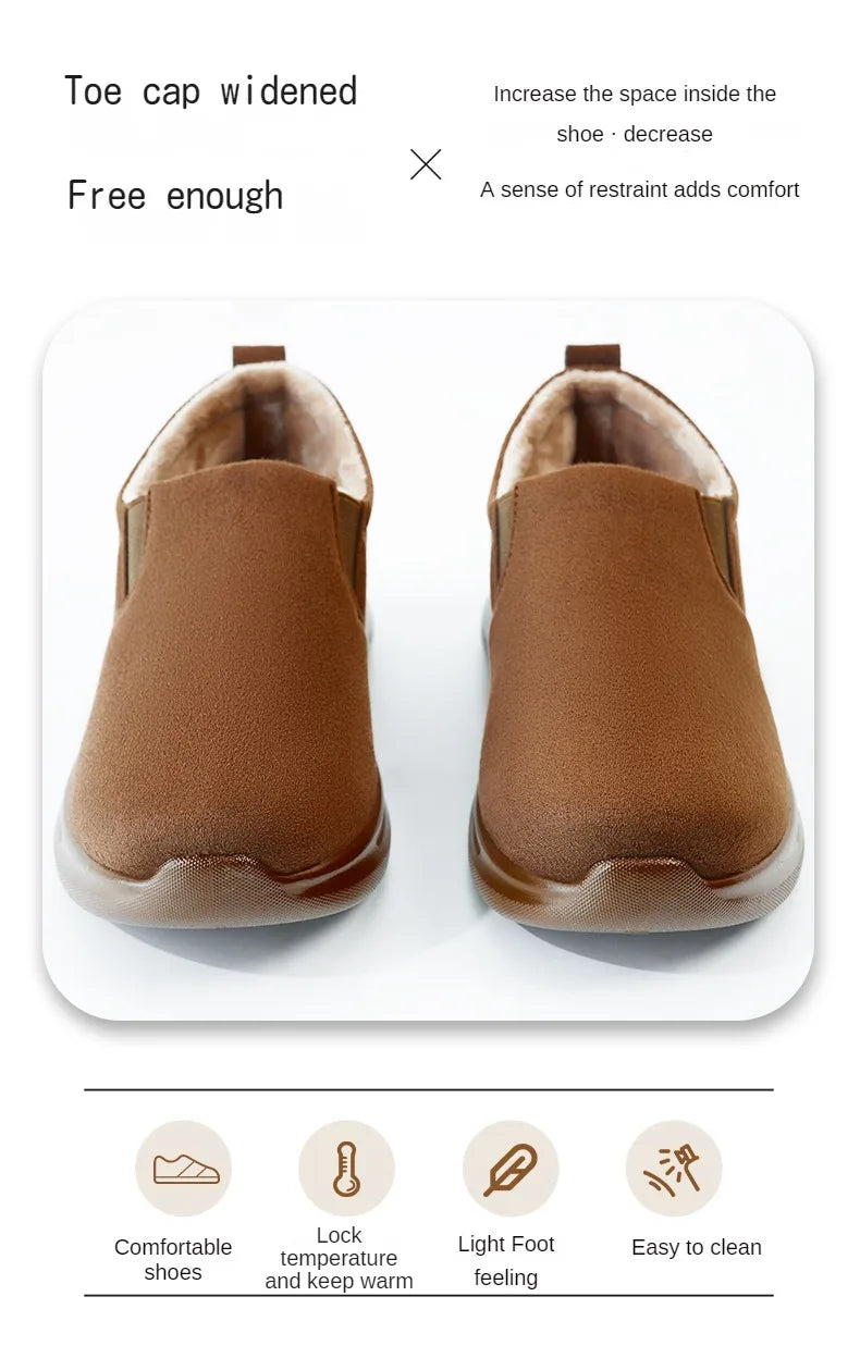 Women Snow Ankle Boots – Anti-Slip Plush Leather Winter Footwear