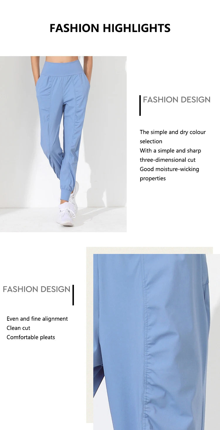 Hearuisavy Loose Quick-Dry Yoga Pants – Pleated Jogging Capris with Pockets