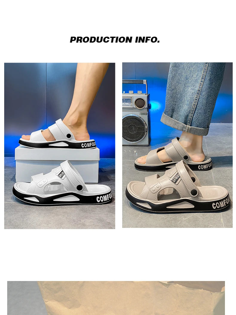 صنادل رجالية بنعل سميك من مادة إي في إيه