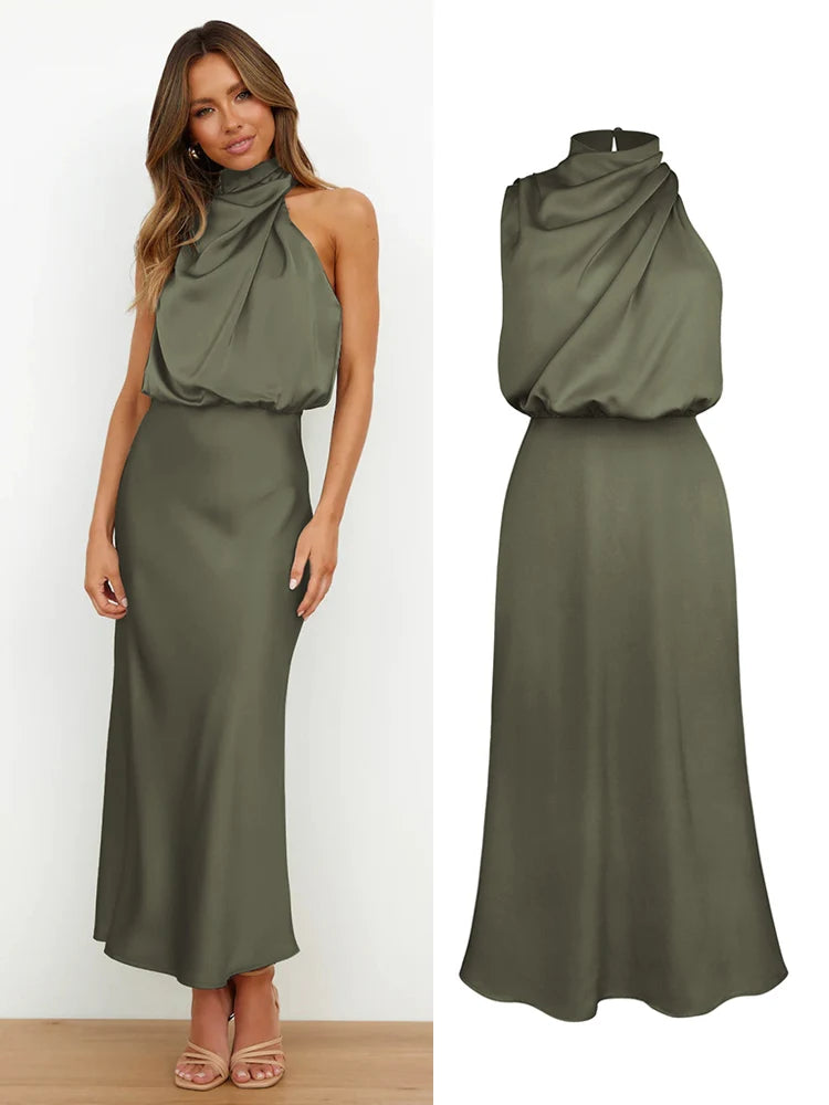 Women's Silk Satin Evening Dress