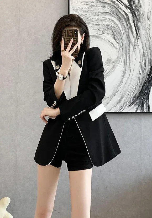 ColorFold™ – Long Tailored Blazer (Colorblock Elegance, On-Sale Collection)