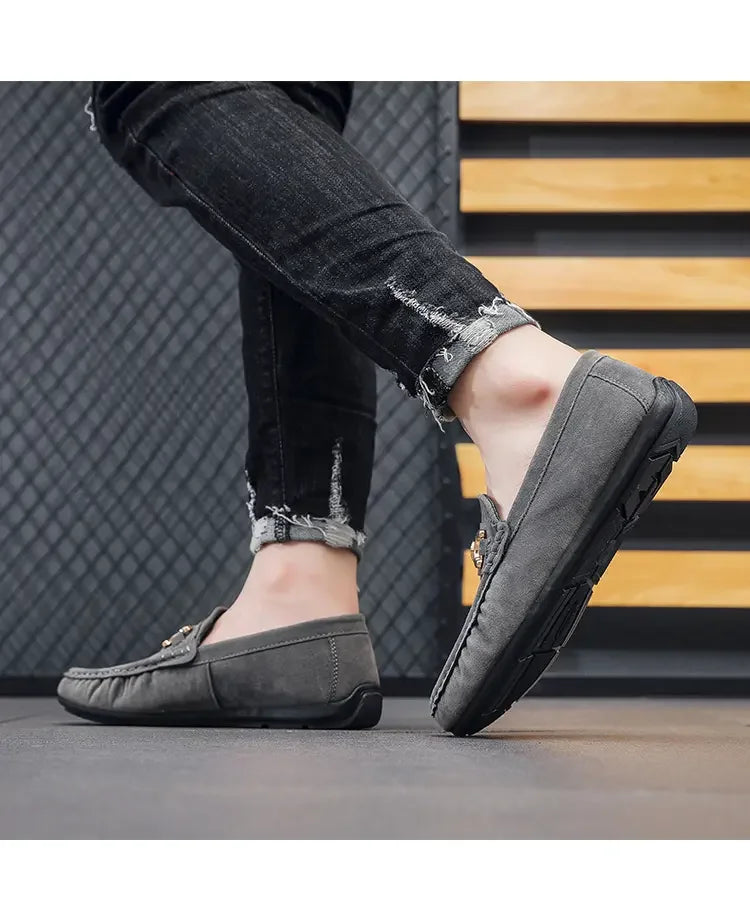 Men Solid Color Big Size Loafers