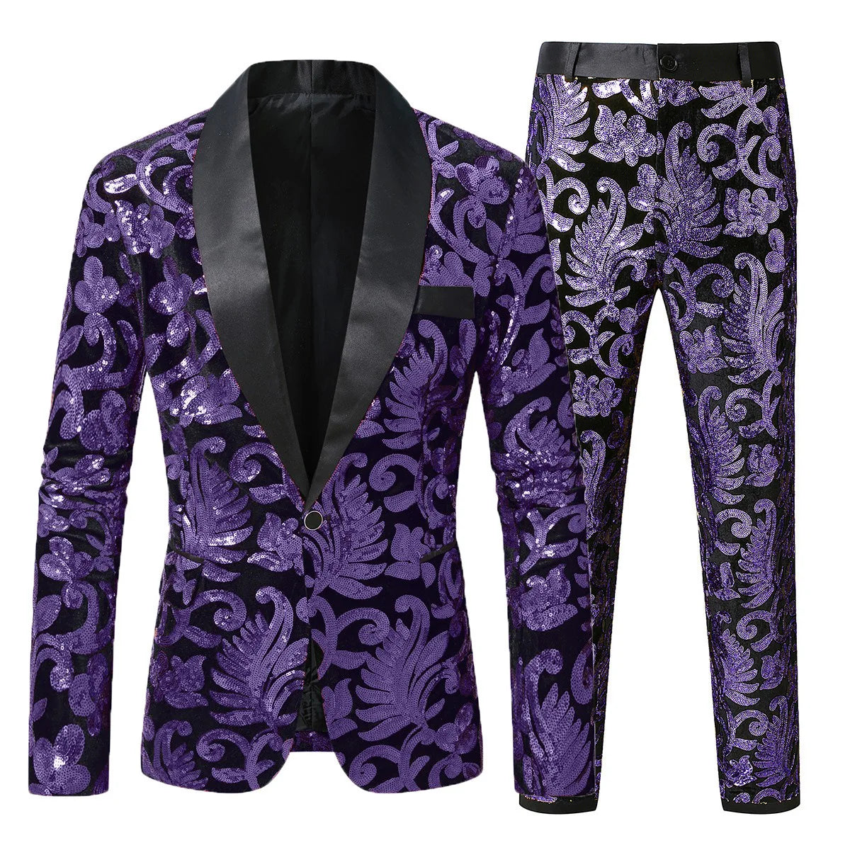 Men Luxury Sequin Party Suit Set