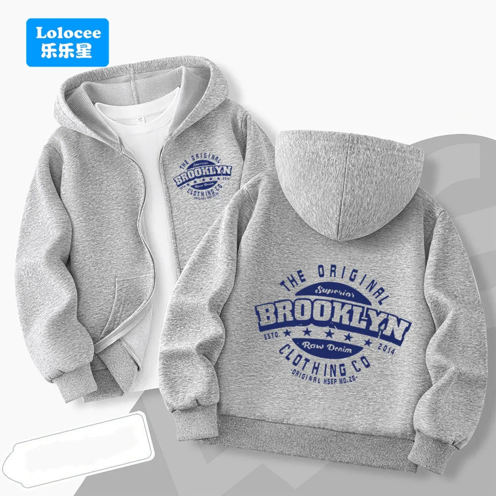 Brooklyn Print Zip-Up Hoodie