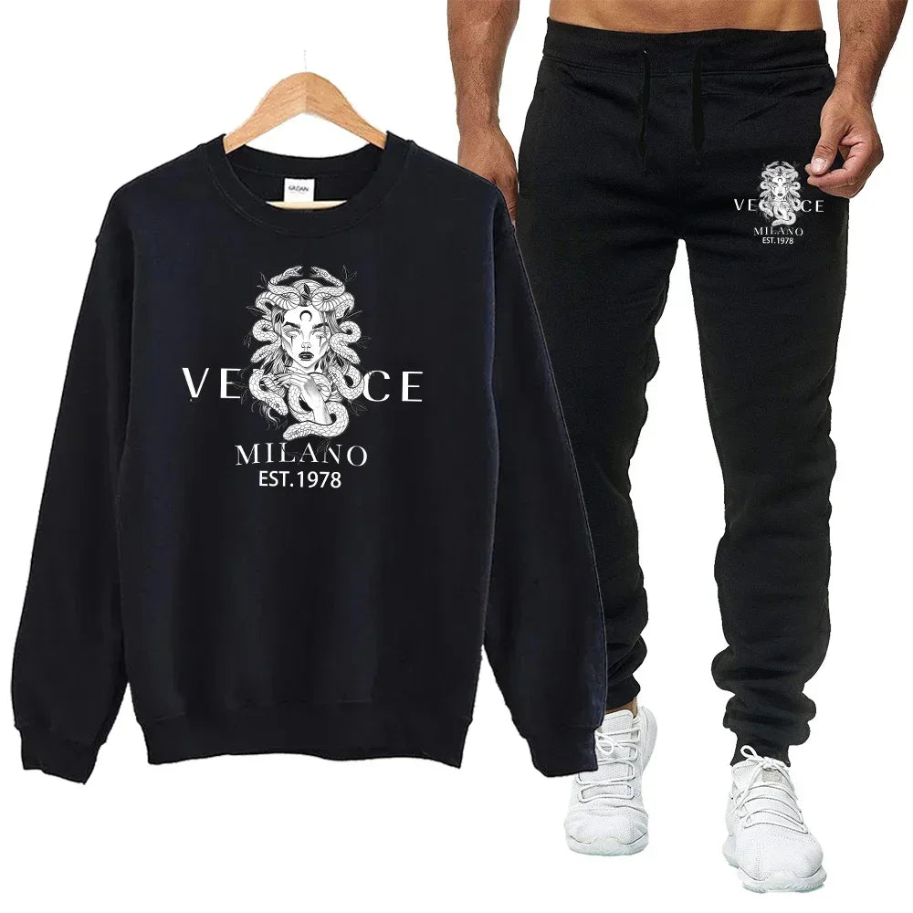Men's Printed Sweatshirt Tracksuit