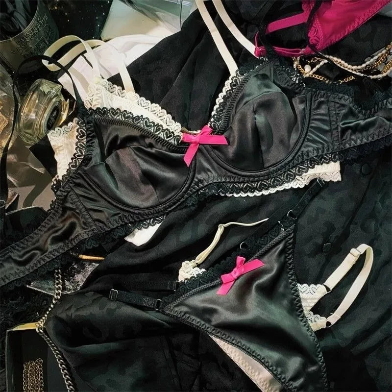 مجموعة حمالة صدر نسائية من الحرير الجليدي