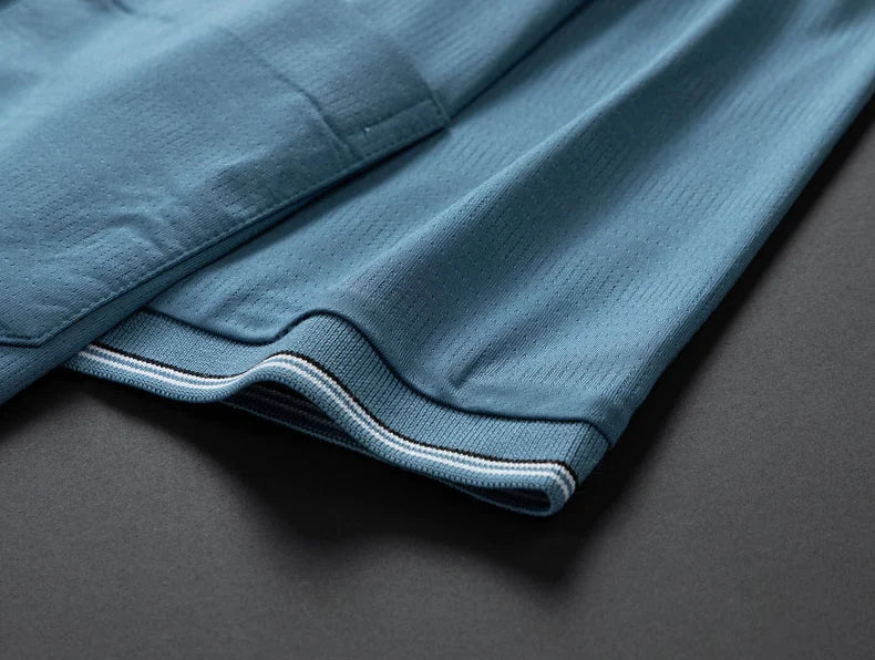 قميص بولو رجالي مضاد للتجاعيد بجيب