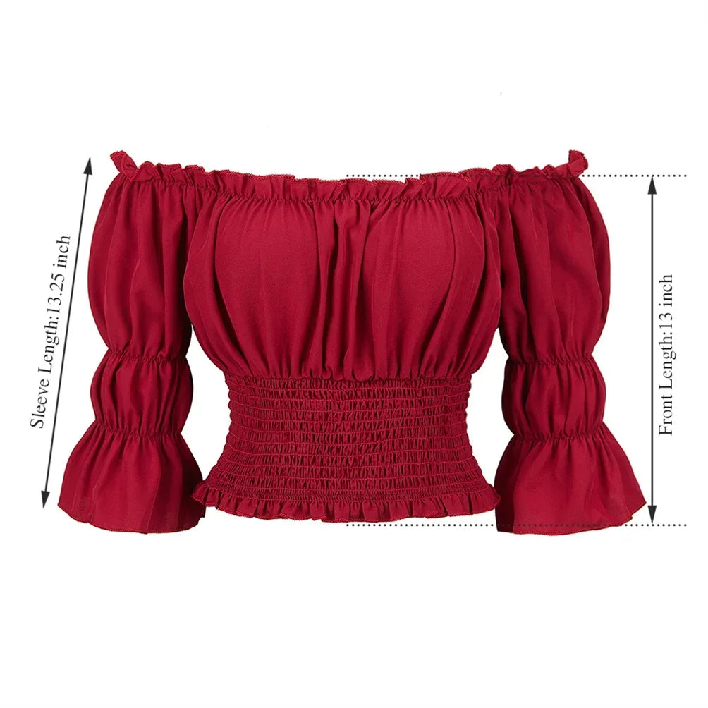 Medieval Pirate Peasant Blouse Costume Top