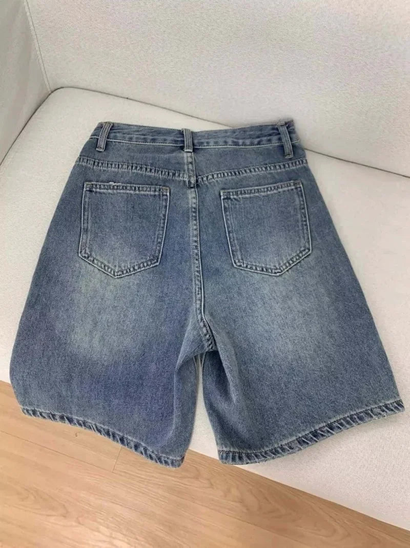 Women’s High Waist Denim Shorts - Casual Summer Fashion