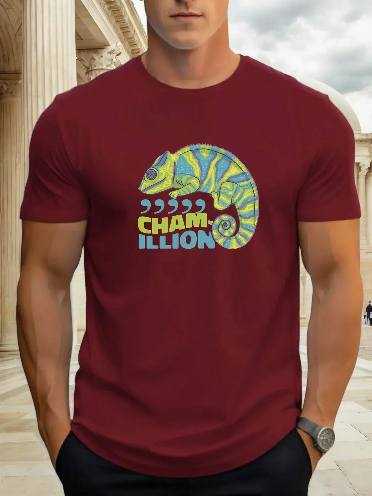 تي شيرت رجالي بأكمام قصيرة