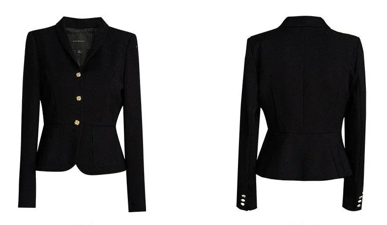 Slimette™ – Crop Blazer (Chic Black Fit, Youthful Korean Edge)