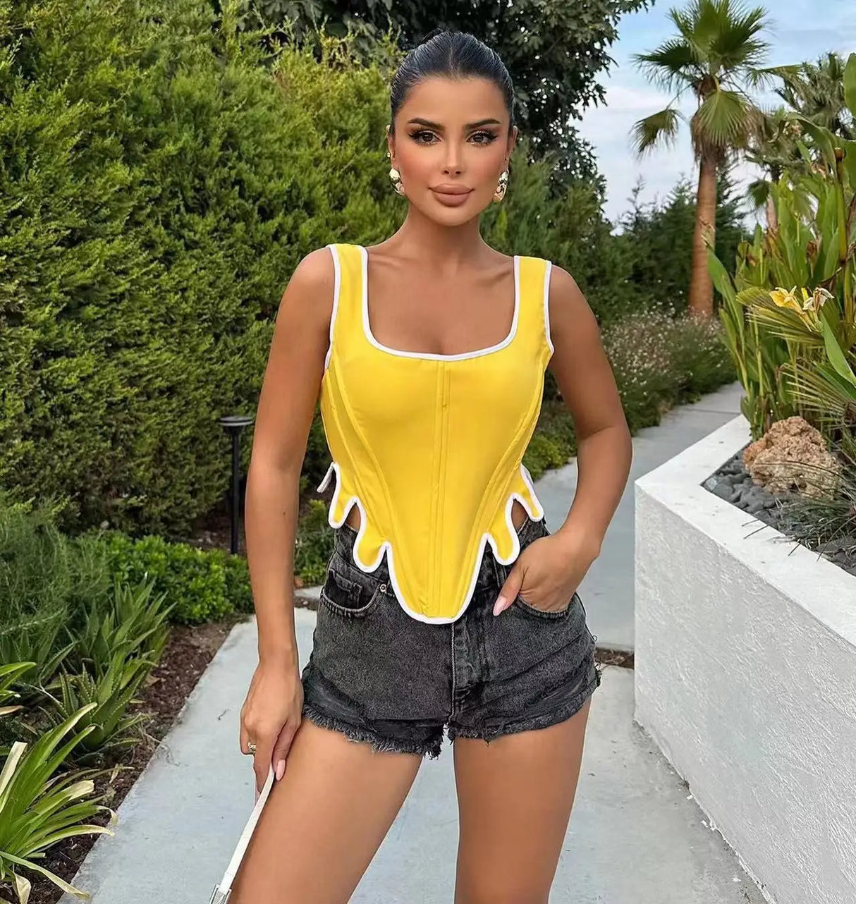 Women Bandage Hem Tank Top