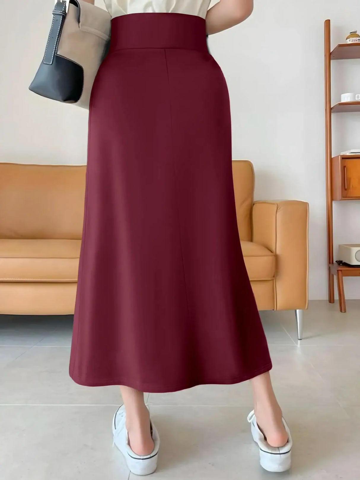 Women Solid High Waist Mermaid Skirt