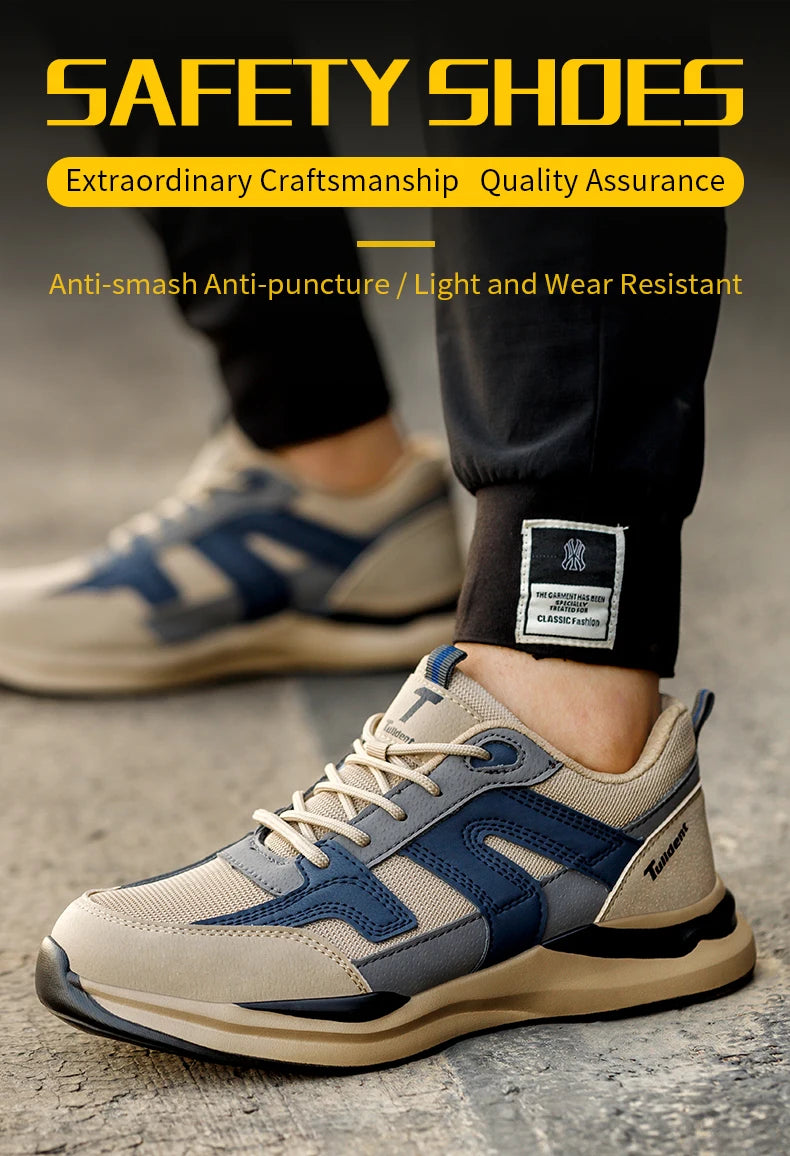 أحذية رياضية رجالية للعمل بمقدمة فولاذية غير قابلة للتدمير