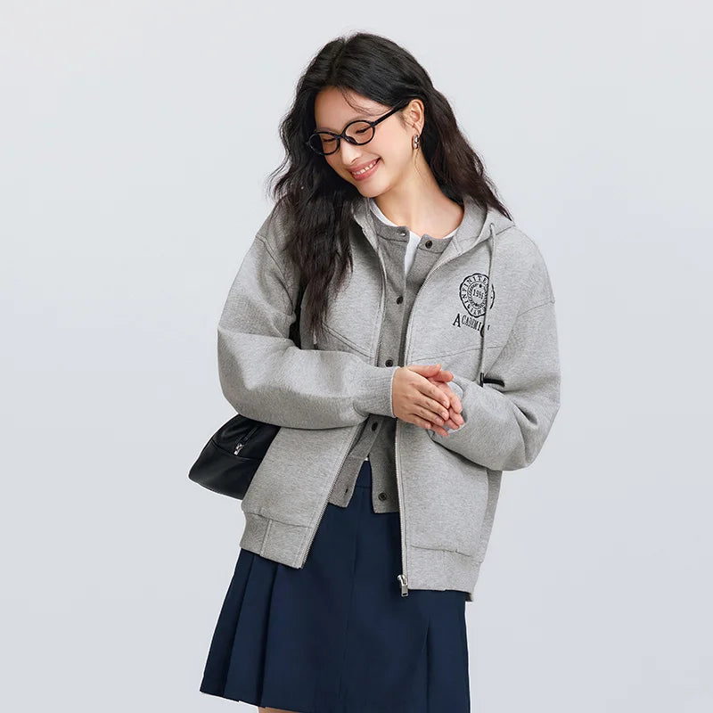 Semir Hooded Embroidered Drop Shoulder Jacket