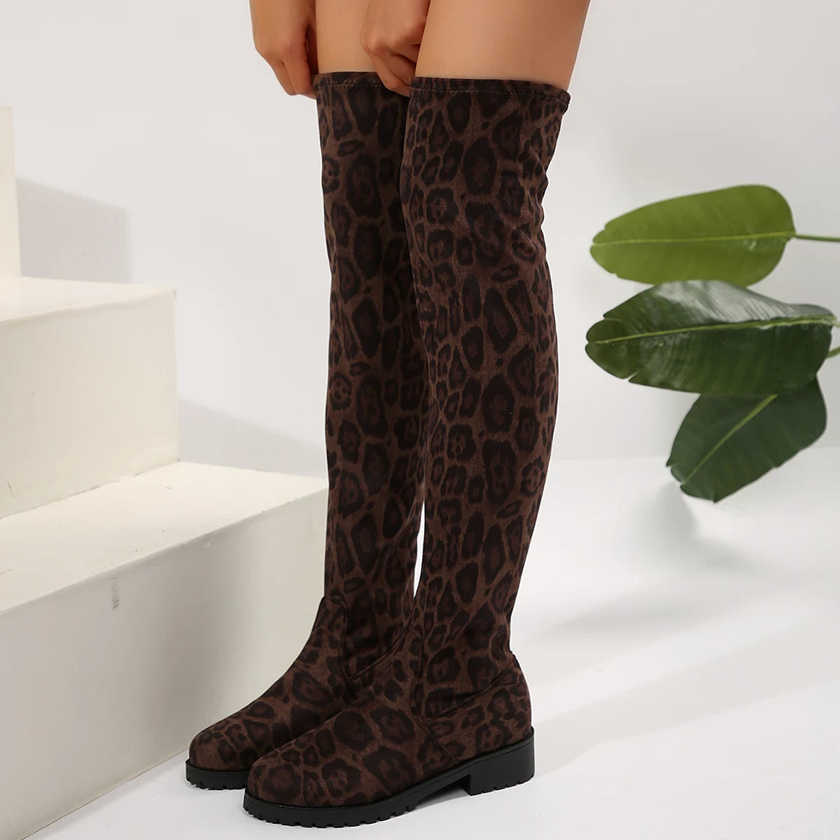 Women Over Knee Boots – Elegant Low Heel Plus Size