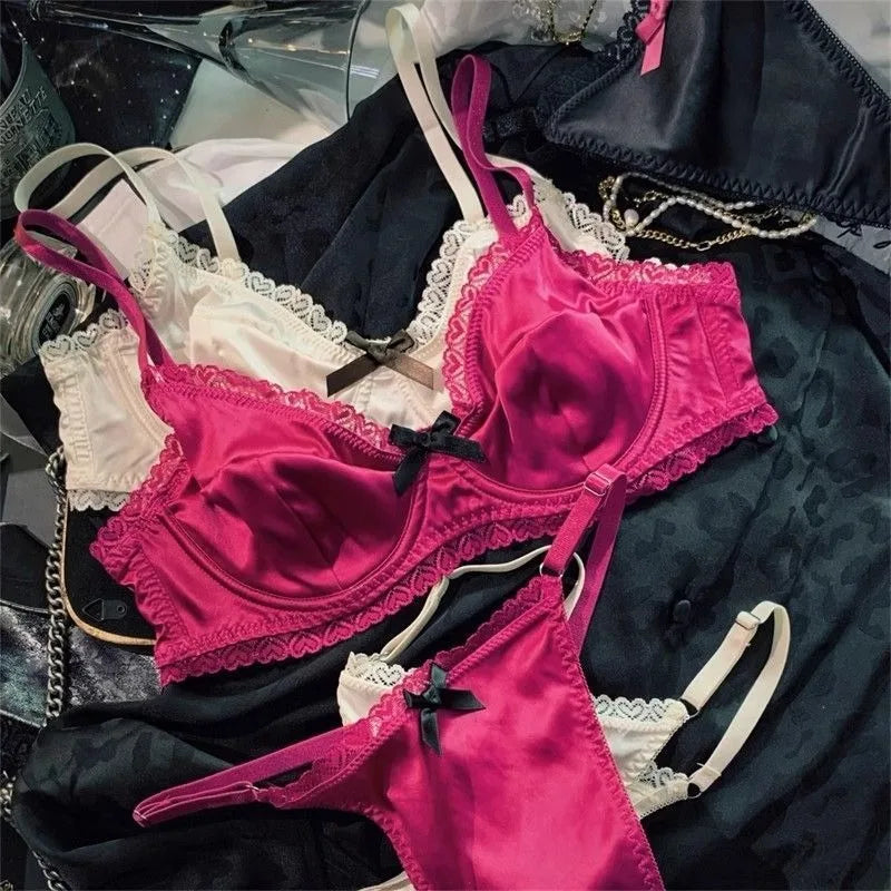 مجموعة حمالة صدر نسائية من الحرير الجليدي