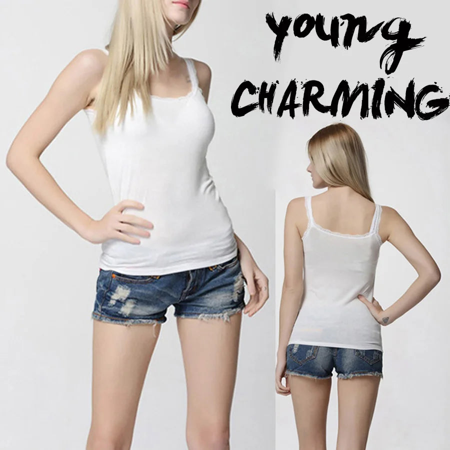 قميص داخلي نسائي من القطن والدانتيل