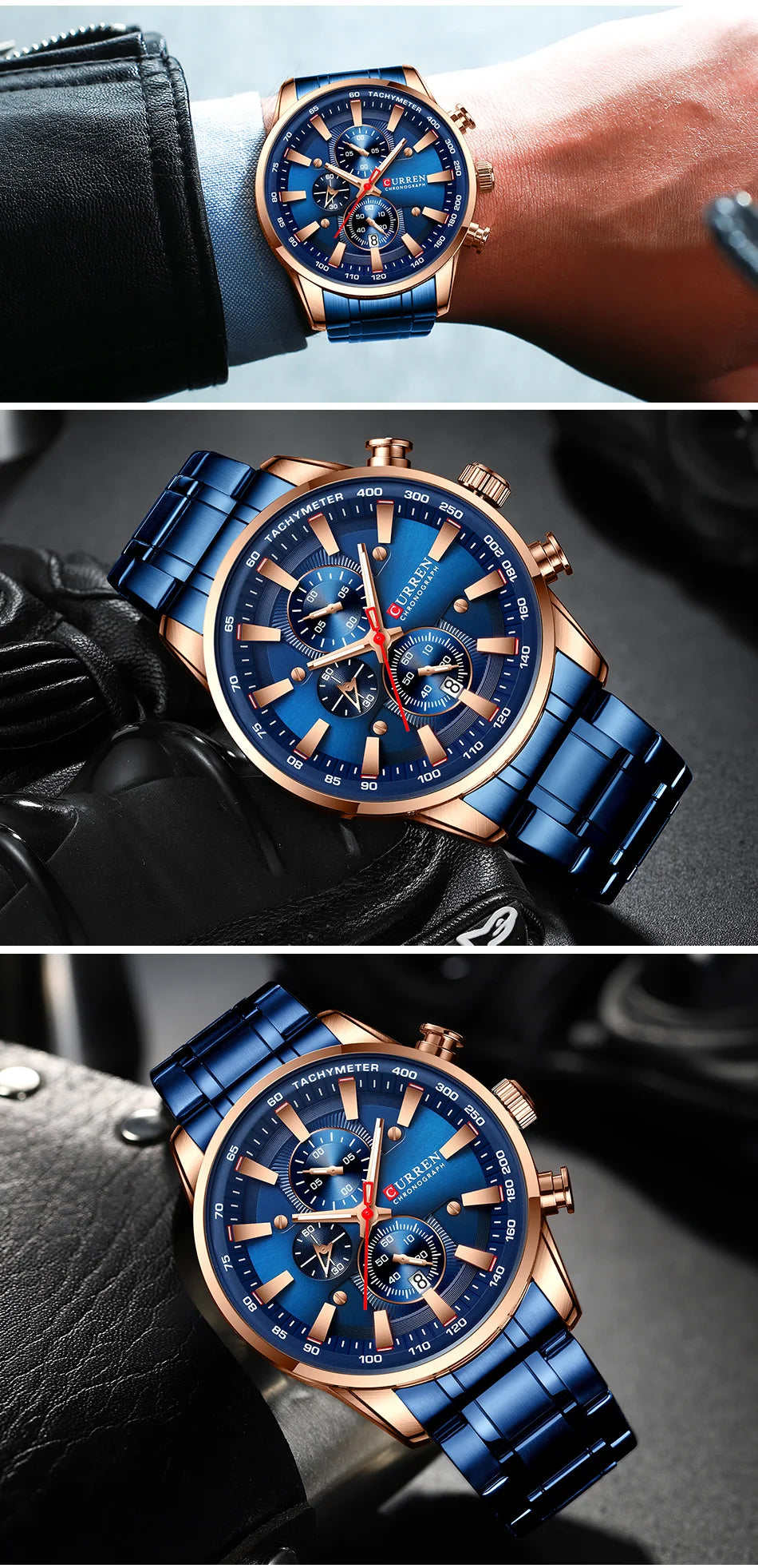CURREN Luxury Men’s Quartz Chronograph Watch