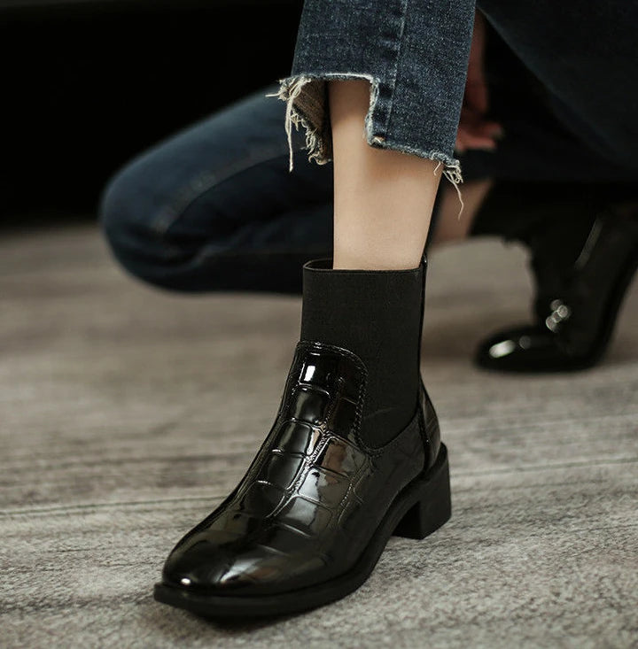 Women Pointed Toe High Heel Work Booties – Short Ankle Shoes