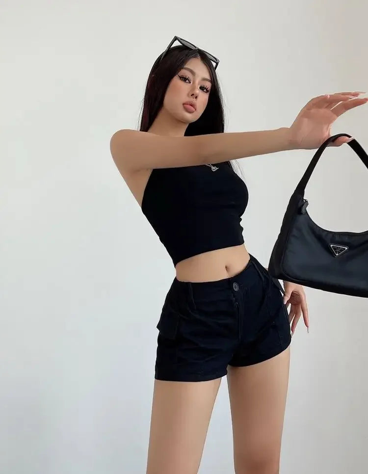 Women's High Waist Cotton Shorts