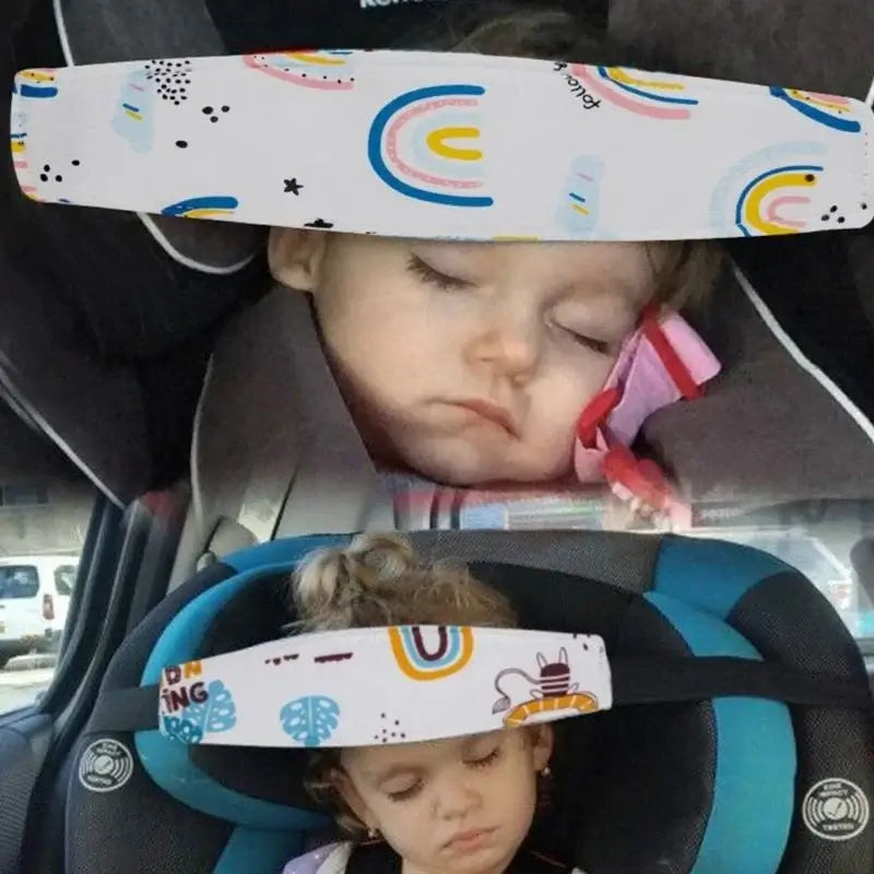 Q81A Kids Travel Neck Guard for toddlers, providing head support in car seats with colorful pattern, designed for ages 1-3.