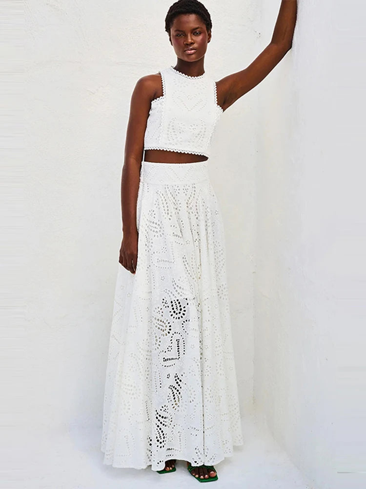 Women's Sleeveless Skirt Set