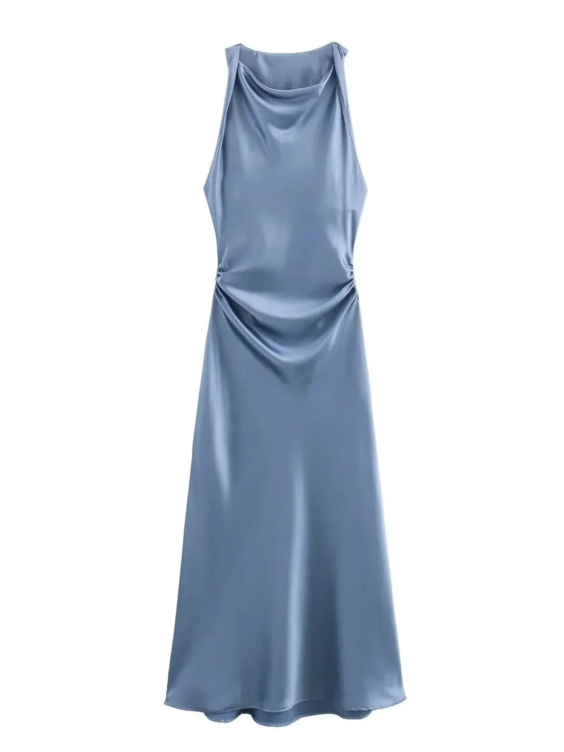 Luxe Satin Midi Elegance Dress