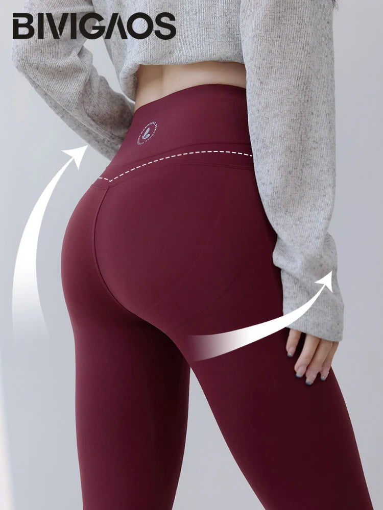Women High Waist Push Up Sharkskin Leggings
