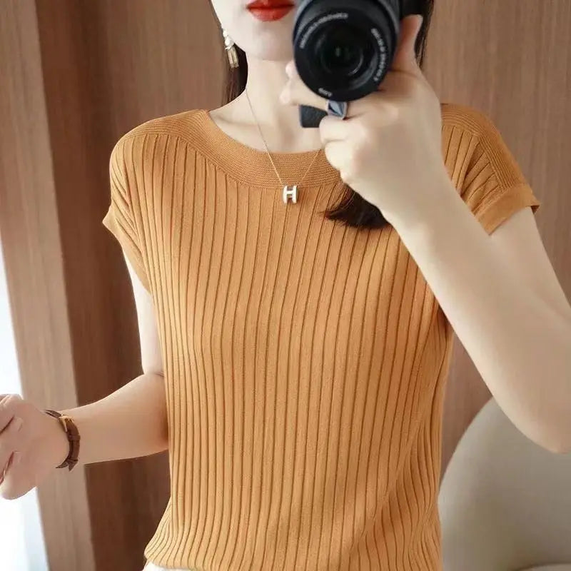 Women Summer Knit Blouse 2025