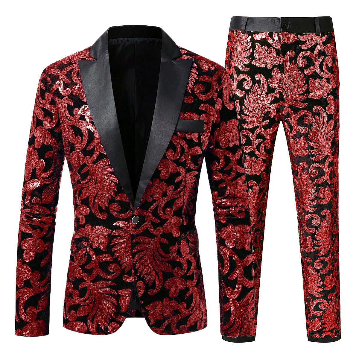 Men Luxury Sequin Party Suit Set