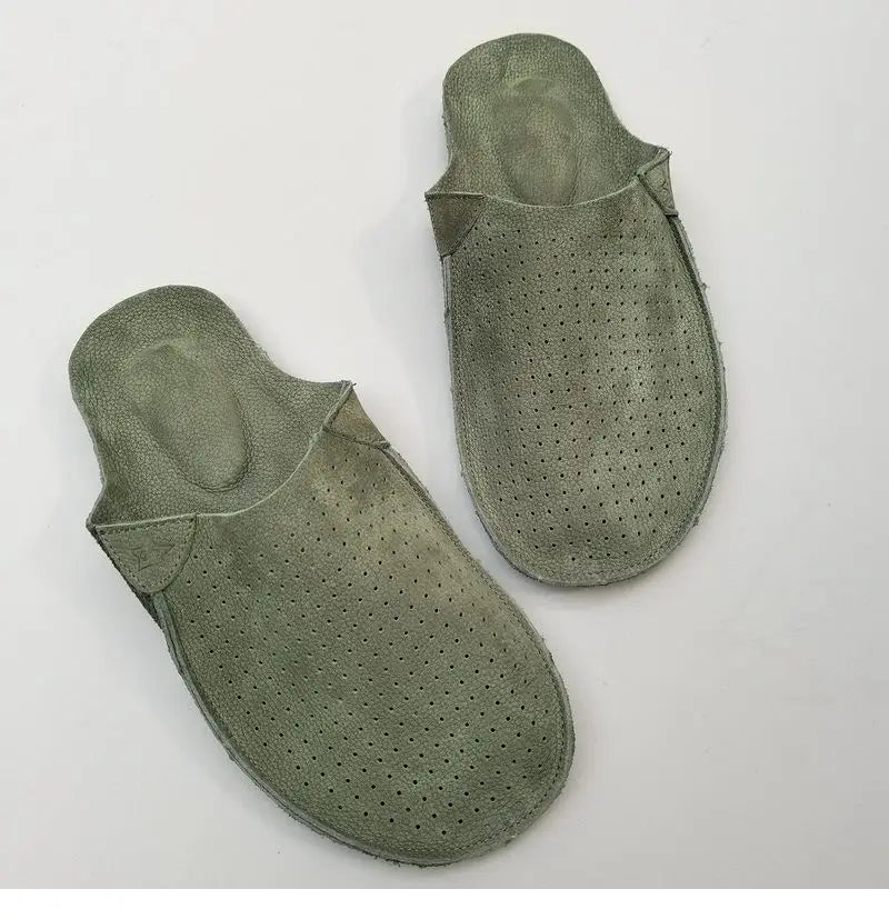 Men Retro Leather Mules