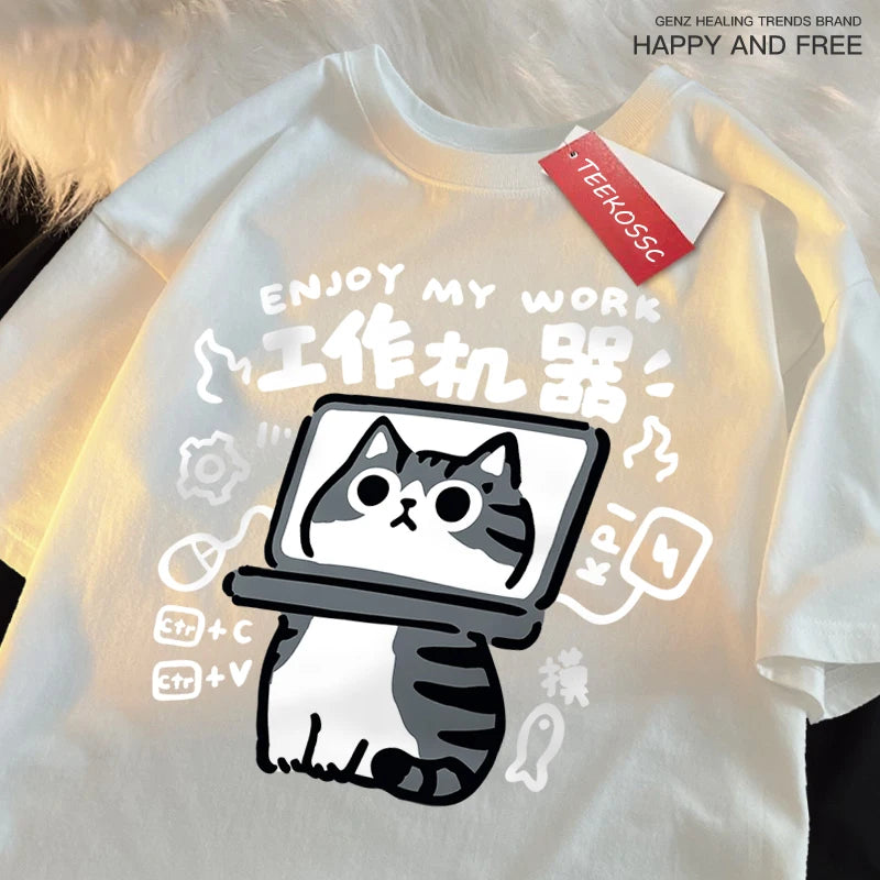 تي شيرت رجالي كبير الحجم مطبوع عليه يابانية