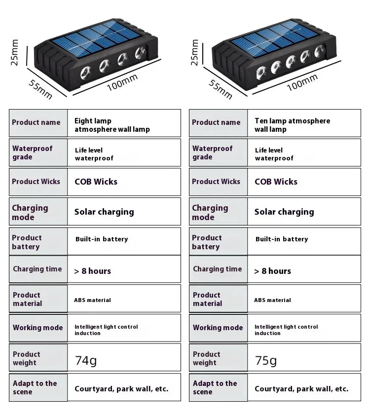 Solar LED Wall Lamp Up & Down Light