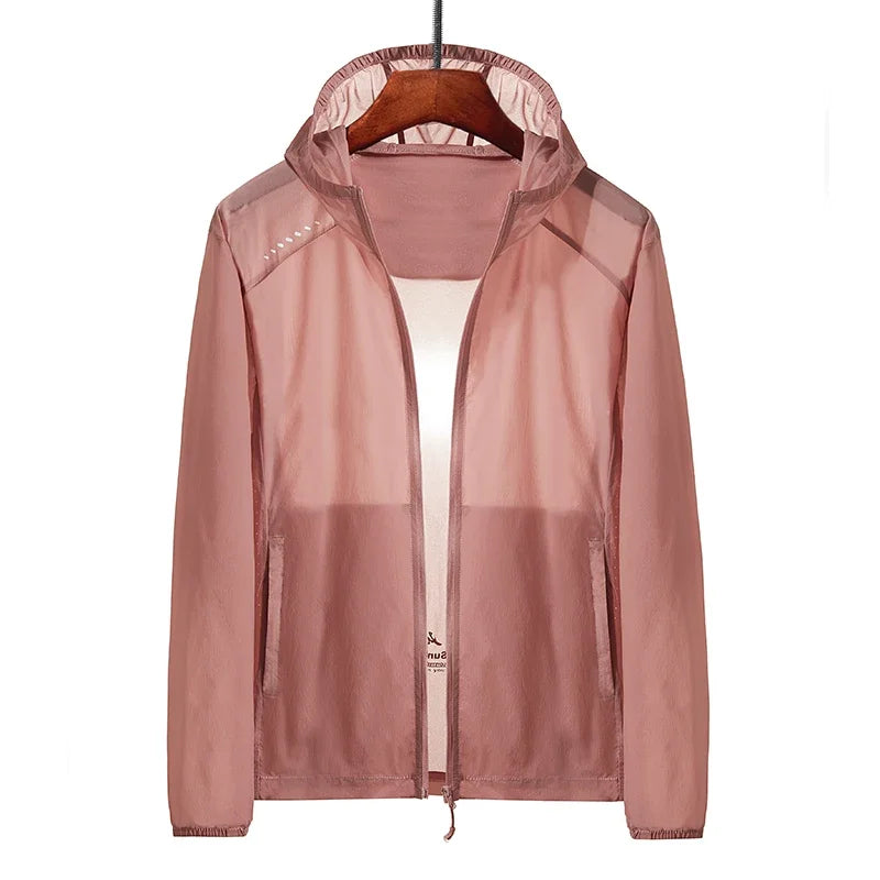 جاكيت صيفي بغطاء رأس للرجال بمقاسات كبيرة