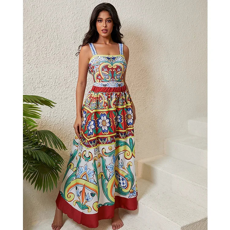 Vintage Print One Piece