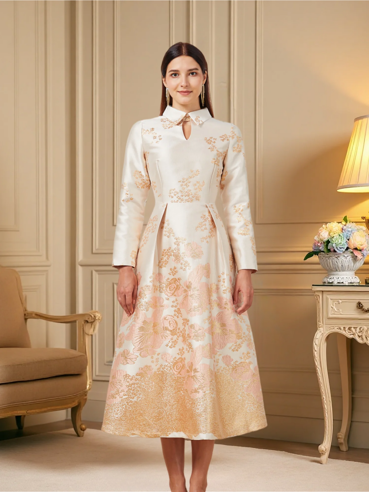Women's Jacquard Evening Dress