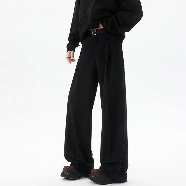 Men's Plus Size Vintage Pleated Trousers – Wide Leg