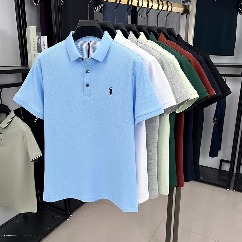 قميص بولو رجالي قطني مطرز