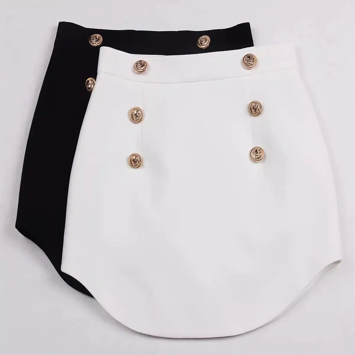 Women Slim Fit Button Back Mini Skirt