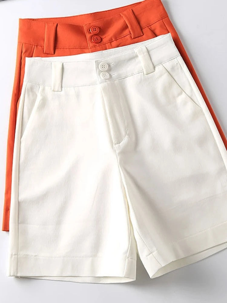 Women's High Waist Linen Shorts