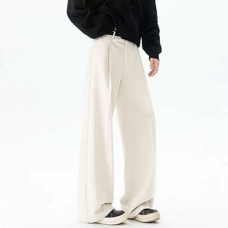 Men's Plus Size Vintage Pleated Trousers – Wide Leg