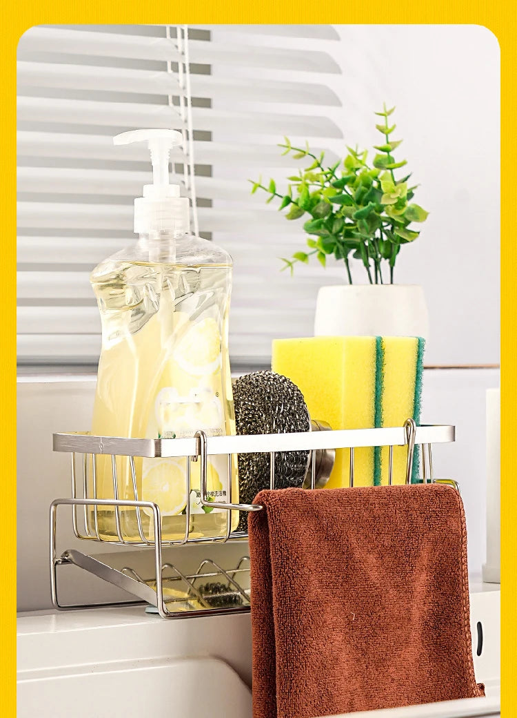 Stainless Steel Sink Storage Rack – Kitchen Sponge Organizer